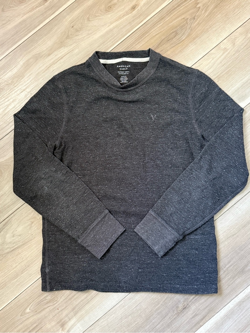 American Eagle Charcoal Speckled Crewneck Sweatshirt